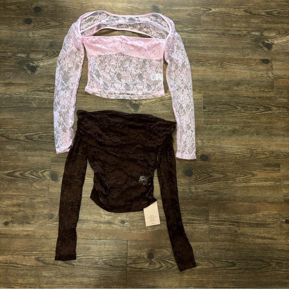 Size small Pink and Brown lace tops